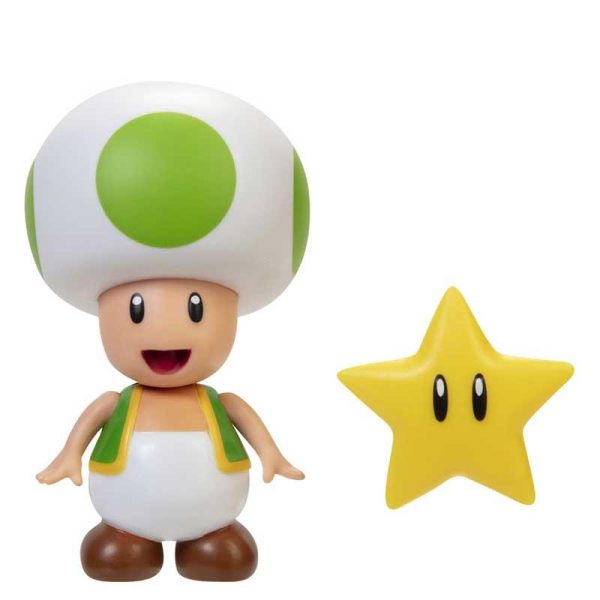 Jakks Pacific Super Mario: Green Toad with Super Star Φιγούρα ύψους 10εκ.